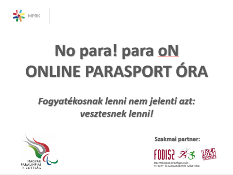 Online parasport órák a digitális oktatásban